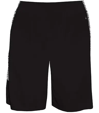 Badger Sportswear 4195 Blend Panel Shorts Black/ Black Blend front view