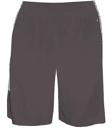 Badger Sportswear 4195 Blend Panel Shorts Graphite/ Graphite Blend front view