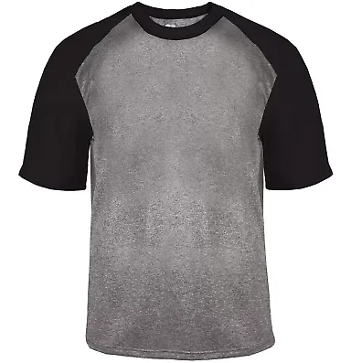 Badger Sportswear 4341 Pro Heather Sport T-Shirt Steel Heather/ Black front view