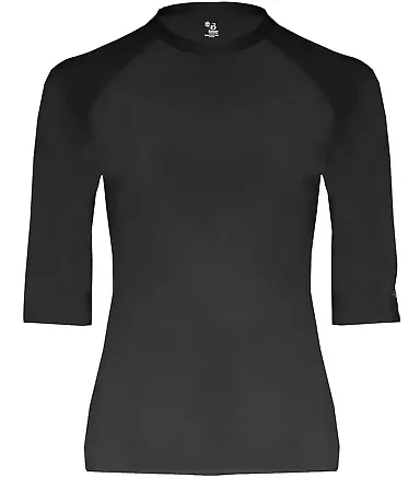 Badger Sportswear 4627 Pro-Compression Half-Sleeve Black front view