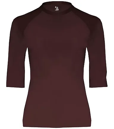 Badger Sportswear 4627 Pro-Compression Half-Sleeve Maroon front view