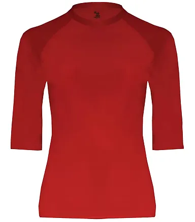 Badger Sportswear 4627 Pro-Compression Half-Sleeve Red front view