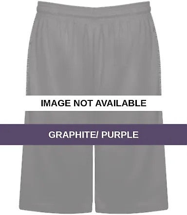 Badger Sportswear 4168 Tonal Blend Panel Shorts Graphite/ Purple front view