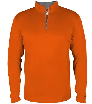 Badger Sportswear 2102 B-Core Youth Quarter-Zip Pu Burnt Orange/ Graphite front view