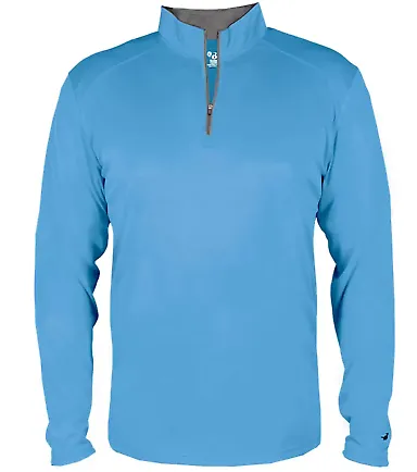 Badger Sportswear 2102 B-Core Youth Quarter-Zip Pu Columbia Blue/ Graphite front view