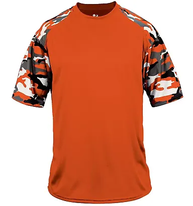 Badger Sportswear 2141 Camo Youth Sport T-Shirt Burnt Orange/ Burnt Orange Camo front view