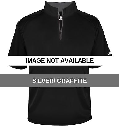 Badger Sportswear 2199 B-Core S/S Youth 1/4 Zip Silver/ Graphite front view