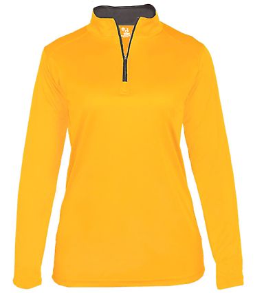 Badger Sportswear 4103 B-Core Women's Quarter-Zip in Gold/ graphite front view