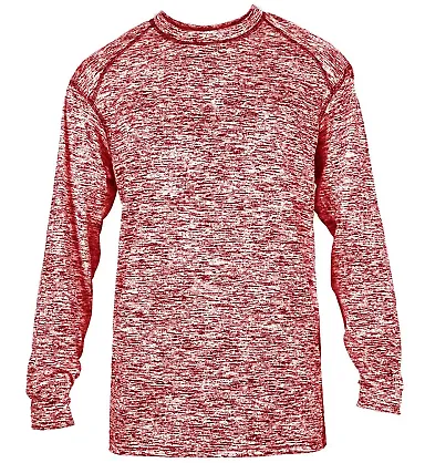 Badger Sportswear 4194 Blend Long Sleeve T-Shirt Red front view