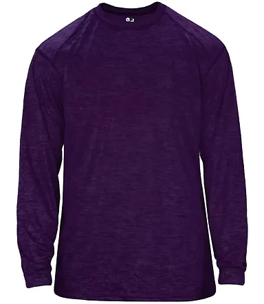 Badger Sportswear 4174 Tonal Blend L/S Tee Purple Tonal Blend front view