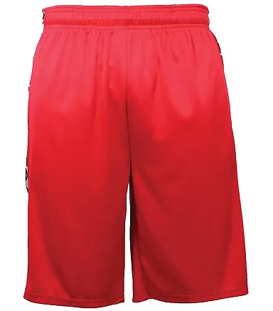 Badger Sportswear 4189 Digital Camo Panel Short Red/ Red front view