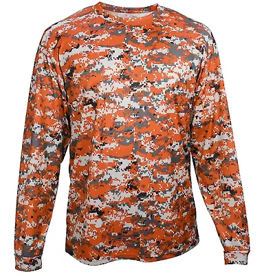 Badger Sportswear 4184 Digital Camo Long Sleeve T- Burnt Orange Digital front view