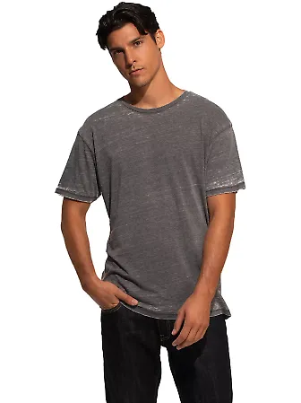 Cotton Heritage MC1081 Mens Burnout Tee Anthracite Black front view