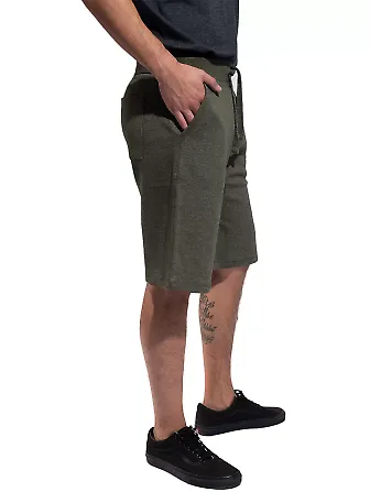 Cotton Heritage M7585 PREMIUM SHORT Military Green Heather front view