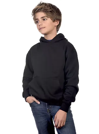 Cotton Heritage Y2500 PREMIUM PULLOVER YOUTH HOODI in Black front view