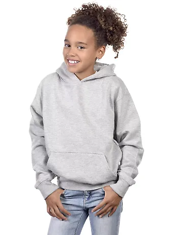 Cotton Heritage Y2500 PREMIUM PULLOVER YOUTH HOODI in Athletic heather front view