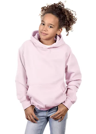 Cotton Heritage Y2500 PREMIUM PULLOVER YOUTH HOODI in Light pink front view