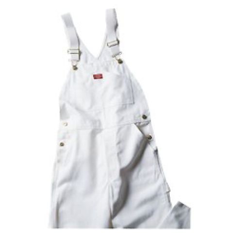 Dickies Workwear 8953WH Unisex Painters Bib Overal WHITE _38 front view