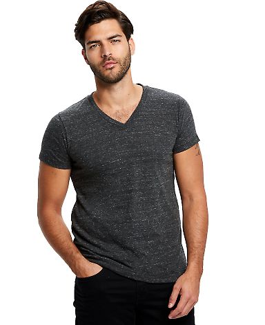 US Blanks 2228 Unisex Triblend V Neck T Shirts in Tri charcoal front view