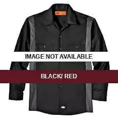 Dickies Workwear LL524 Unisex Industrial Color Blo BLACK/ RED front view