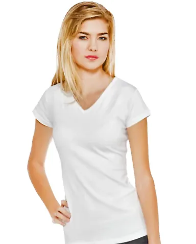 A18 In Your Face V-Neck Cap Sleeve Misses in White front view
