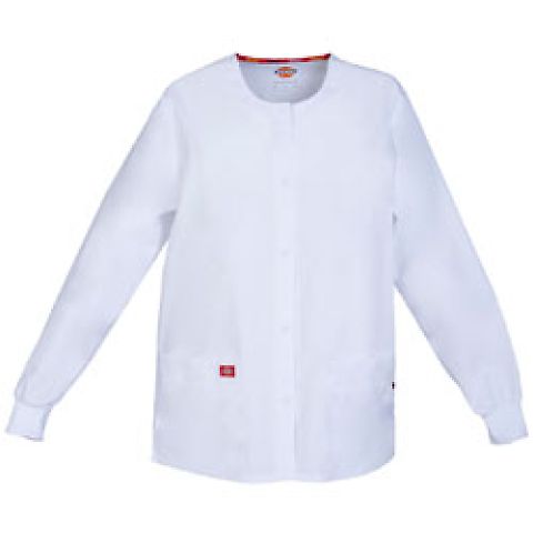 Dickies Medical 86306 / Round Neck Jacket White front view