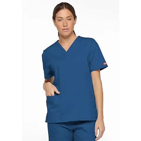 Dickies Medical 86706 / Missy Fit V-Neck Top Royal front view
