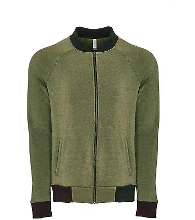 Next Level Apparel 9700 Unisex PCH Bomber Jacket in Heather military green front view