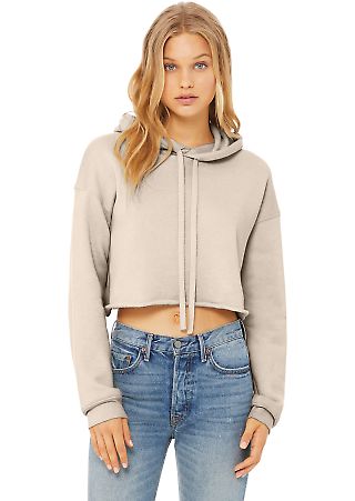 Bella + Canvas 7502 Women's Cropped Fleece Hoodie in Heather dust