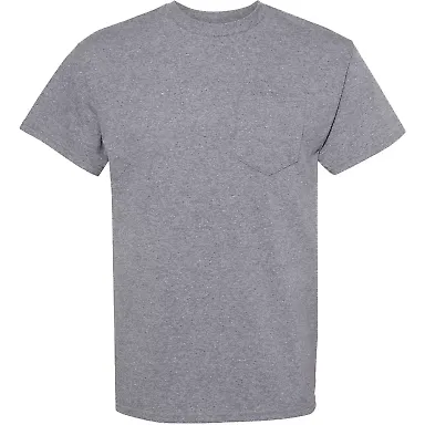 Alstyle 1905 Adult Pocket Tee Graphite Heather front view