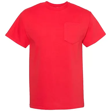 Alstyle 1905 Adult Pocket Tee Red front view