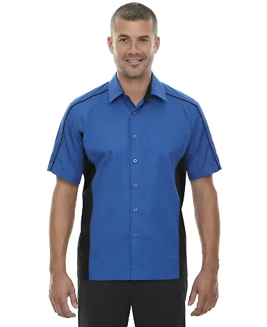 North End 87042T Men's Tall Fuse Colorblock Twill  TRUE ROYAL/ BLK front view