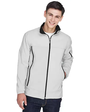 North End 88099 Men's Three-Layer Fleece Bonded Pe NATURAL STONE front view