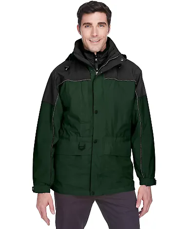 North End 88006 Adult 3-in-1 Two-Tone Parka ALPINE GREEN front view