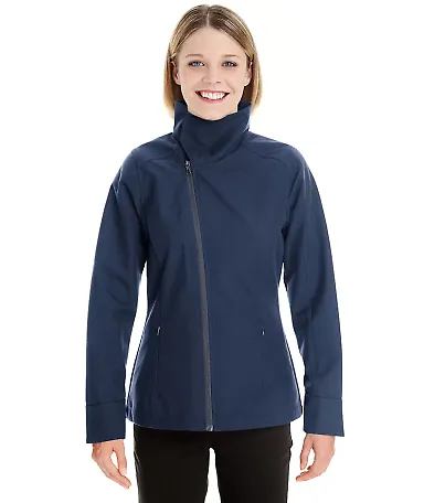 North End NE705W Ladies' Edge Soft Shell Jacket wi NAVY front view