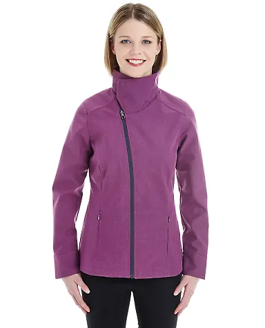 North End NE705W Ladies' Edge Soft Shell Jacket wi RASPBERRY front view