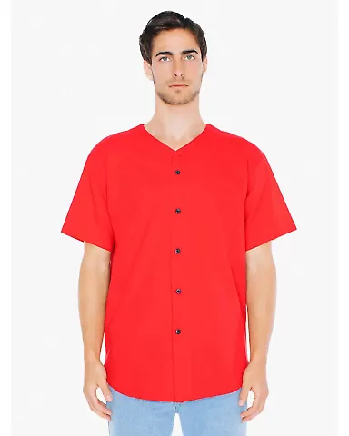 Unisex Thick Knit Baseball Jersey Red front view