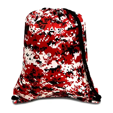 8881 Liberty Bags® Drawstring Backpack DIGIAL CAMO RED front view