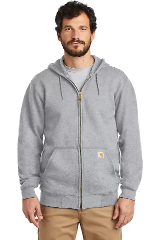 CARHARTT K122 Carhartt  Midweight Hooded Zip-Front Heather Grey front view