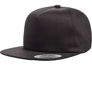 Yupoong-Flex Fit 6502 Unstructured Five-Panel Snap in Black front view