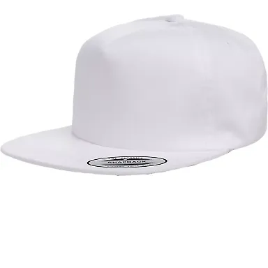 Yupoong-Flex Fit 6502 Unstructured Five-Panel Snap in White front view