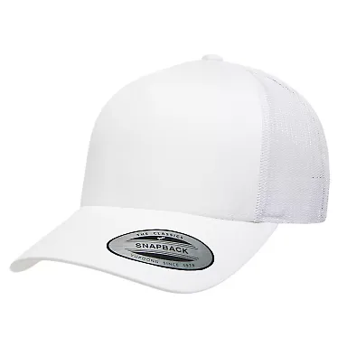 Yupoong-Flex Fit 6506 Retro Snapback Trucker Cap in White front view