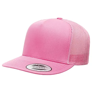 Yupoong-Flex Fit 6006 Five-Panel Classic Trucker C in Pink front view