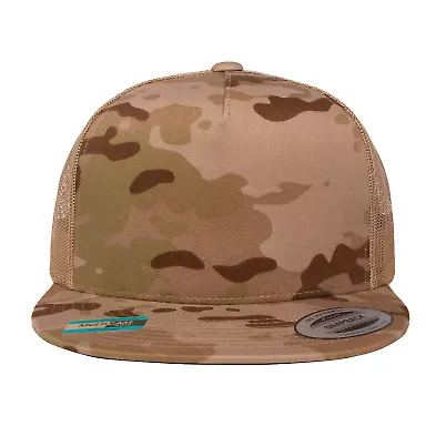 Yupoong-Flex Fit 6006 Five-Panel Classic Trucker C in Multicam arid/ tan front view
