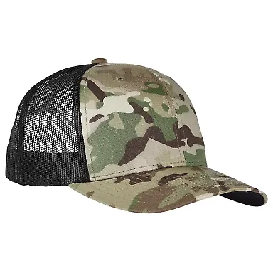 Yupoong-Flex Fit 6006 Five-Panel Classic Trucker C in Multicam green/ black front view
