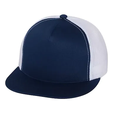 Yupoong-Flex Fit 6006 Five-Panel Classic Trucker C NAVY/ WHITE front view