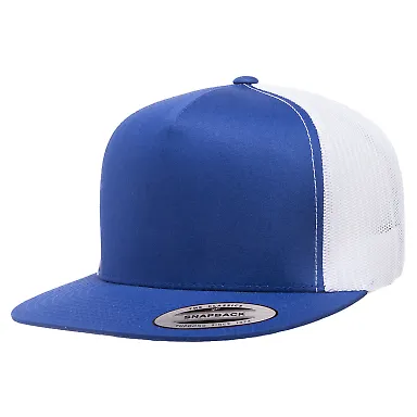 Yupoong 6006 Five-Panel Classic Trucker Cap  ROYAL/ WHITE front view