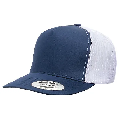 Yupoong 6006 Five-Panel Classic Trucker Cap  NAVY/ WHITE front view