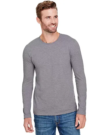 Anvil 6740 Triblend Long Sleeve T-Shirt HEATHER GRAPHITE front view