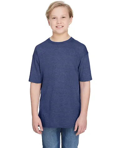 Anvil 6750B Youth Triblend Tee HEATHER BLUE front view